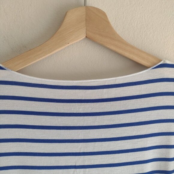 Majestic Filatures Striped Tee Sz 2/S Soft Touch Blue White Deluxe Tshirt - Picture 7 of 8
